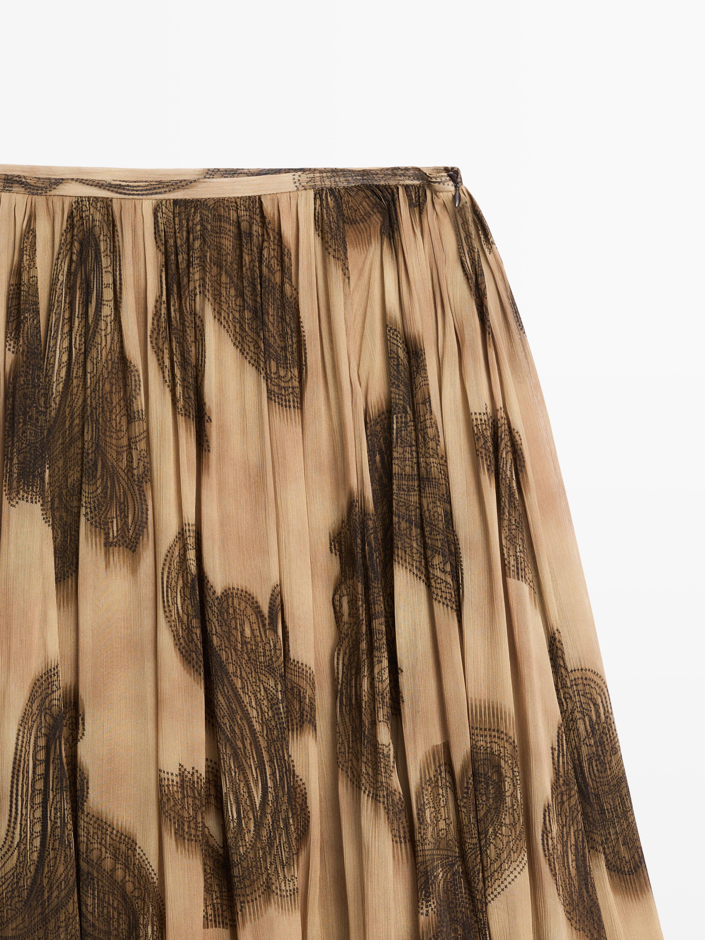 Long paisley print skirt